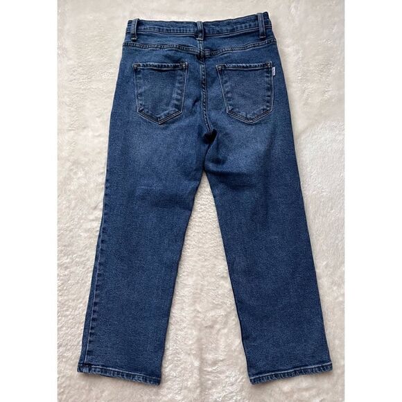 LUNA NORA MID-RISE CROPPED DISTRESSED STRAIGHT JEANS, Size 6 - Picture 11 of 14